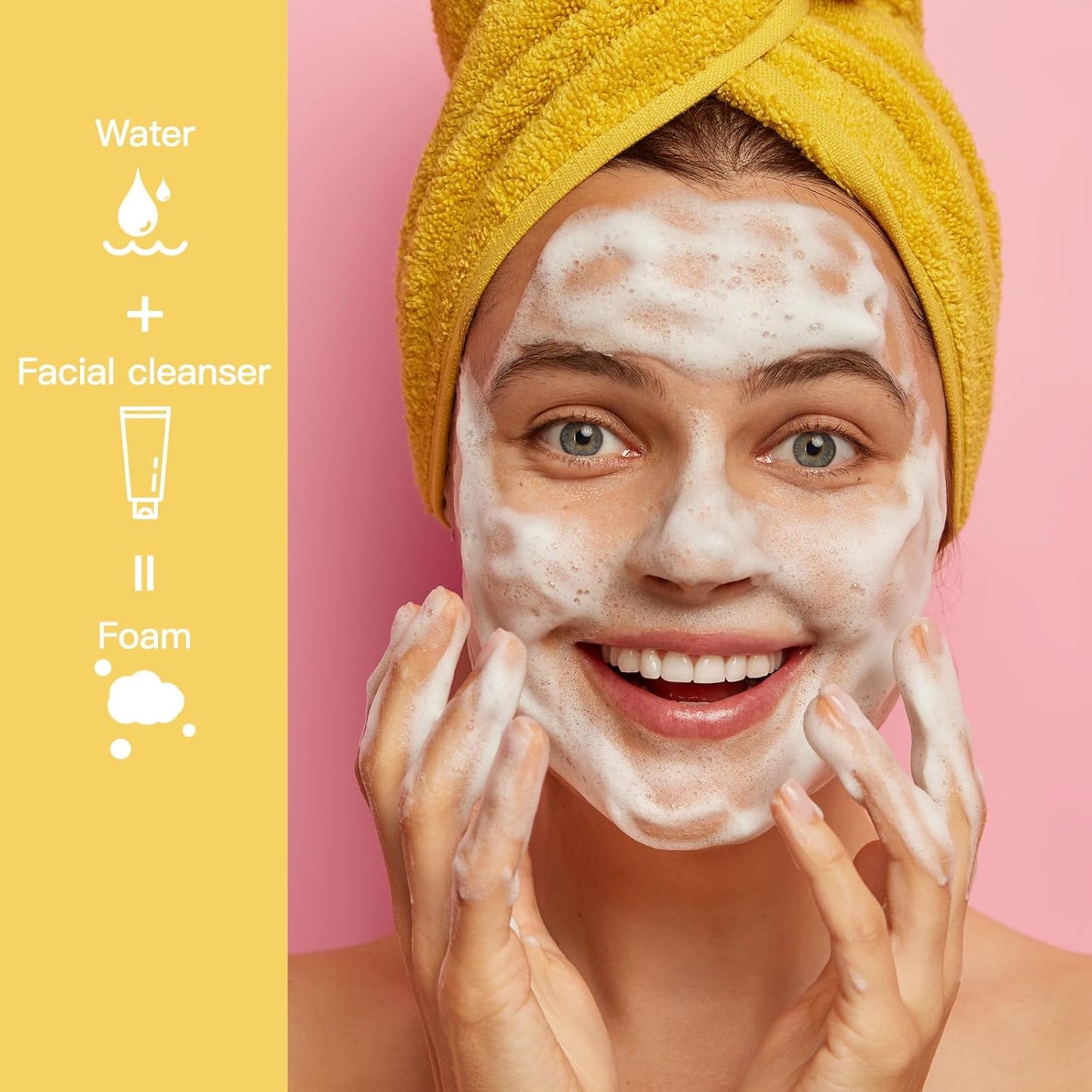 2 OZ Foam Bottle with Brush, Empty Foaming Dispensers to Travel for Soap, Shampoo (3pcs, 3colors)