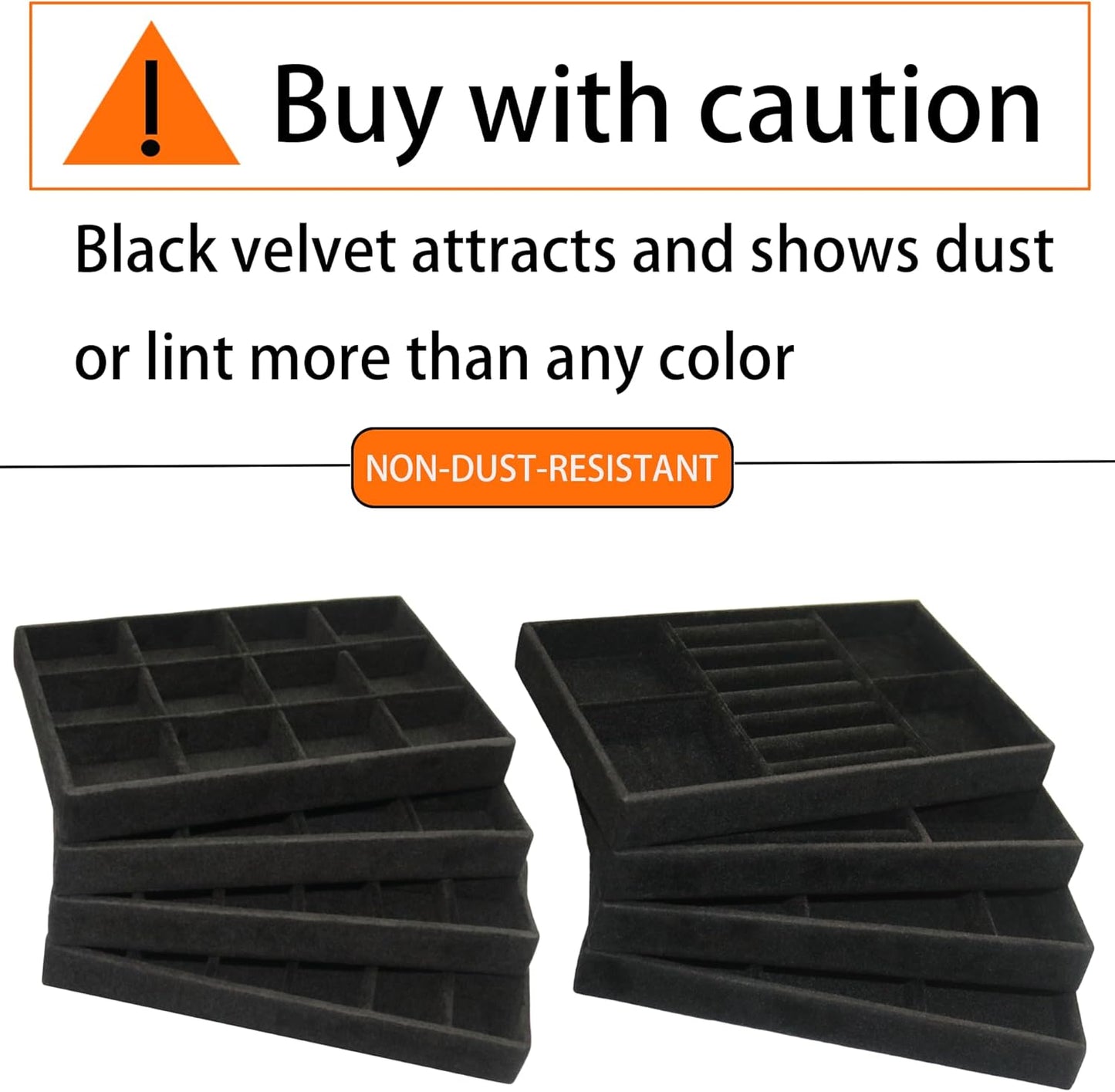 Jewelry Organizer Drawer 8 Set Jewelry Boxes Velvet Jewelry Drawer Organizer Stackable Jewelry Tray for Earring Necklace Display