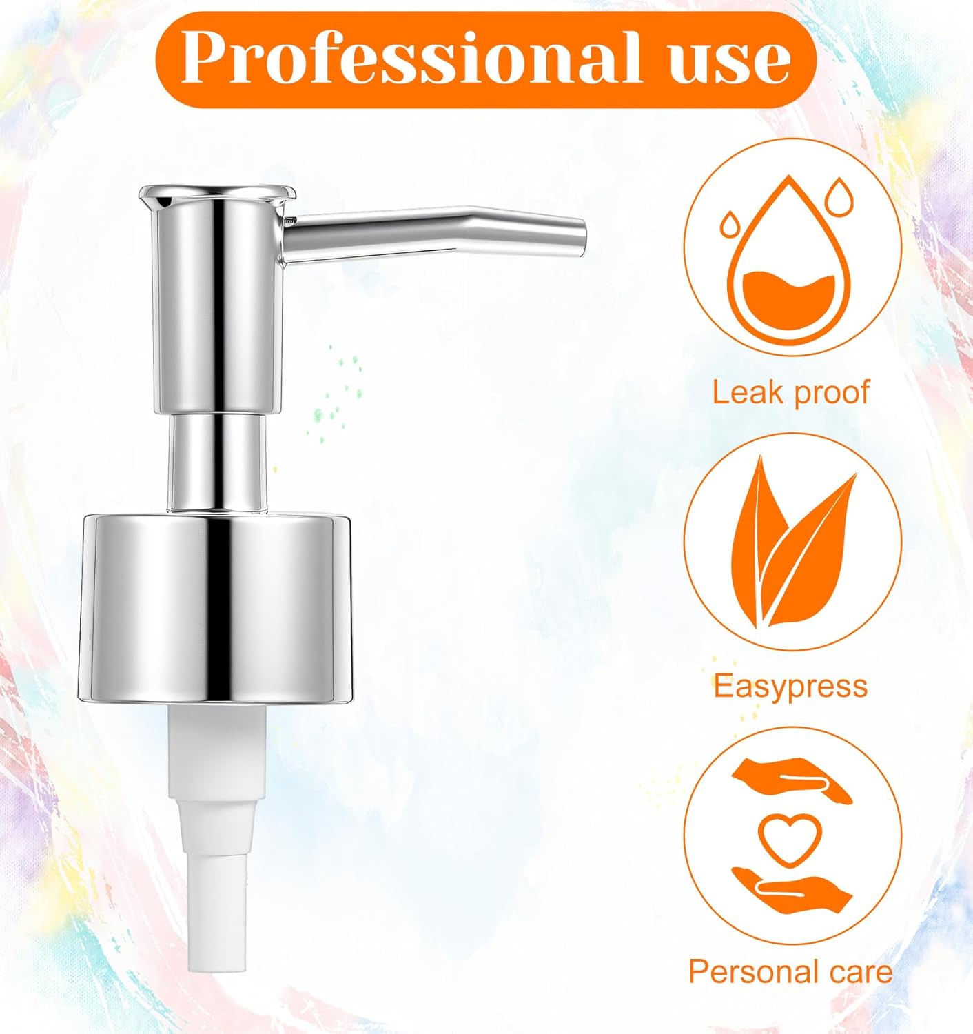 Soap Dispenser Replacement Pump, 4Pcs Replacement Pump for Soap Dispenser, Lotion, Hand Soaps, Easy to Press & 360 Degrees Rotatable for Fast Liquid Discharge (Silver)