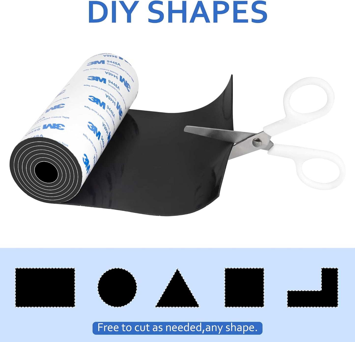 Non Slip Furniture Pads, 5" x 40" Rubber Furniture Pads Anti Skid Pads Non Slip Self Adhesive Cuttable Rubber Tape Strip Roll for Protecting Hardwood Floors Chair Wall Protector - Black