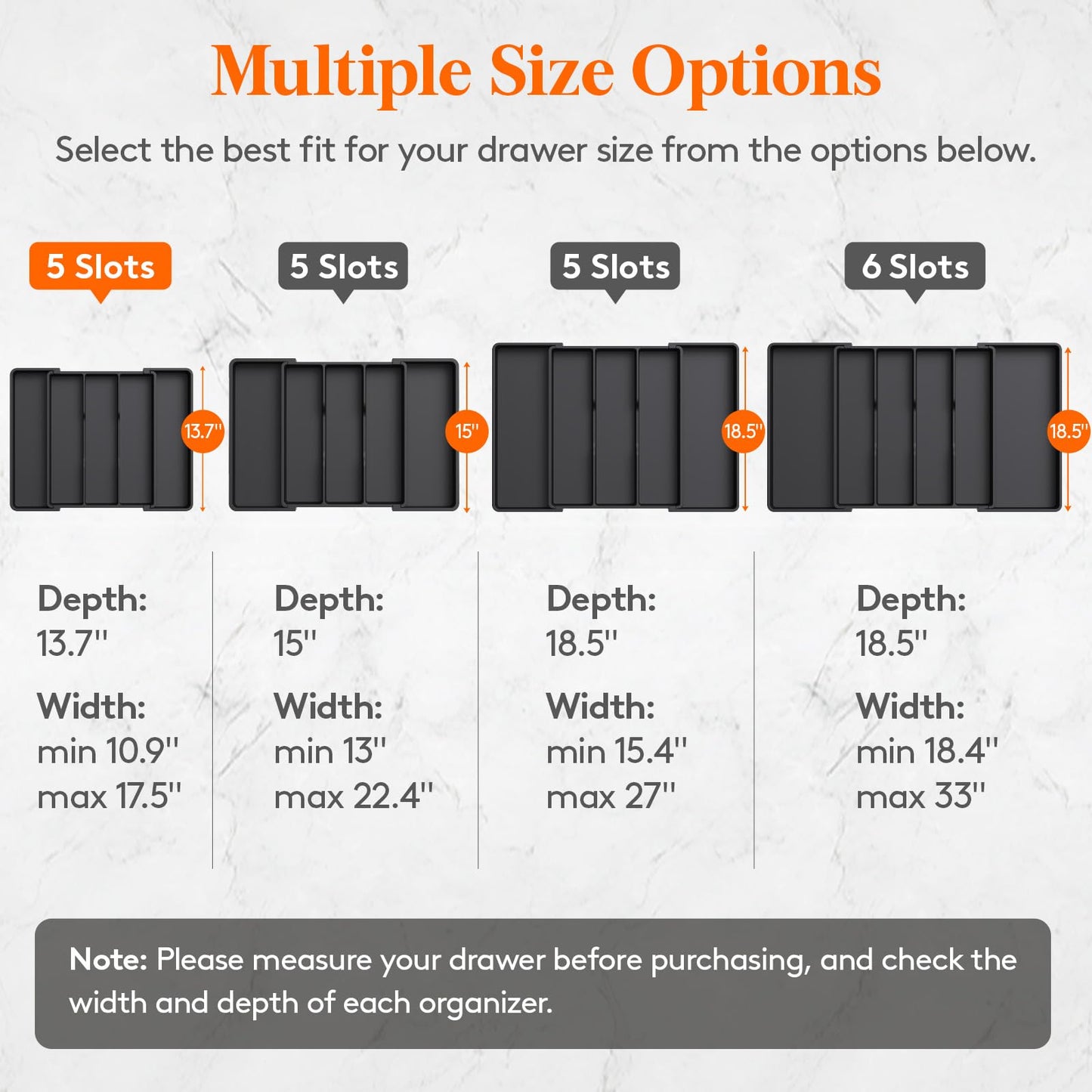 Lifewit Utensil Organizer for Kitchen Drawers, Expandable Cooking Utensil Tray, Adjustable Cutlery