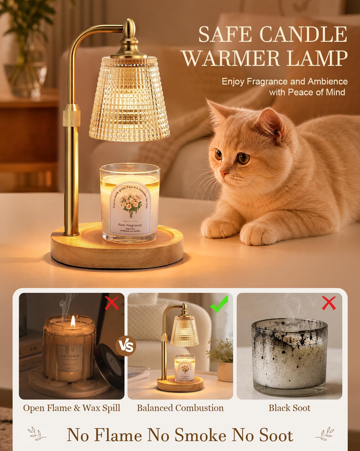 Candle Warmer Lamp with Timer,Birthday Gifts for Women Mom Home Decor