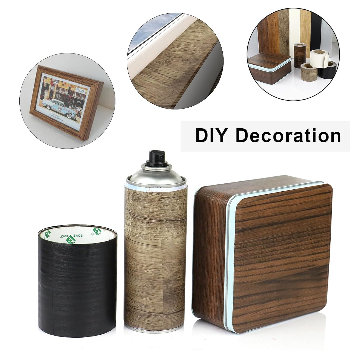 BOMEI PACK Wood Grain Repair Tape,Self Adhesive Repair Patch for Furniture, Floors, Cabinets, Windows, Doors, RV, Home Decor and DIY Projects (2, Walnut)