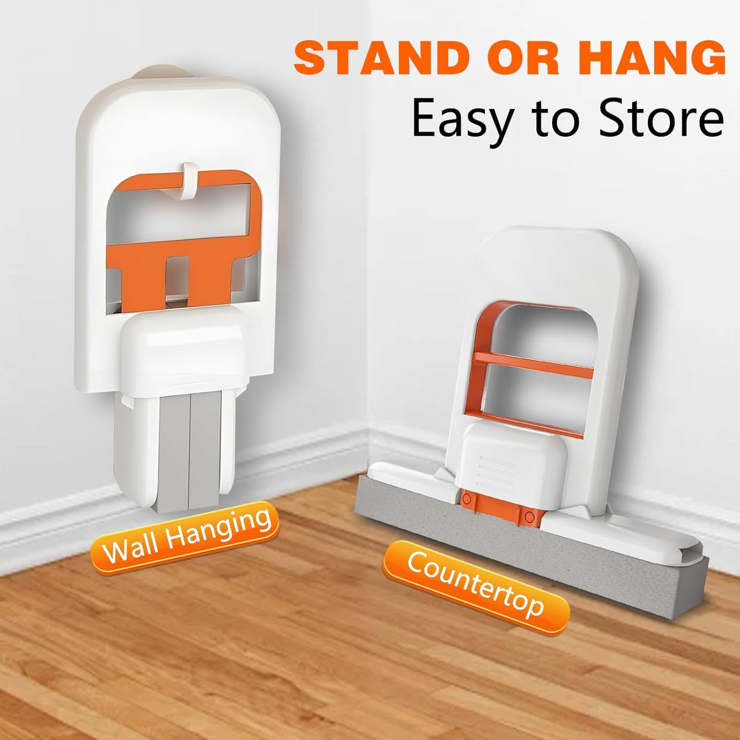 Mini Foldable Desktop Mop – Portable Sponge Mop for Small Spaces, Hand Mop for Bathroom, Kitchen, Countertops & Tile – Wet/Dry Use with Deep Grooves & Replaceable Head