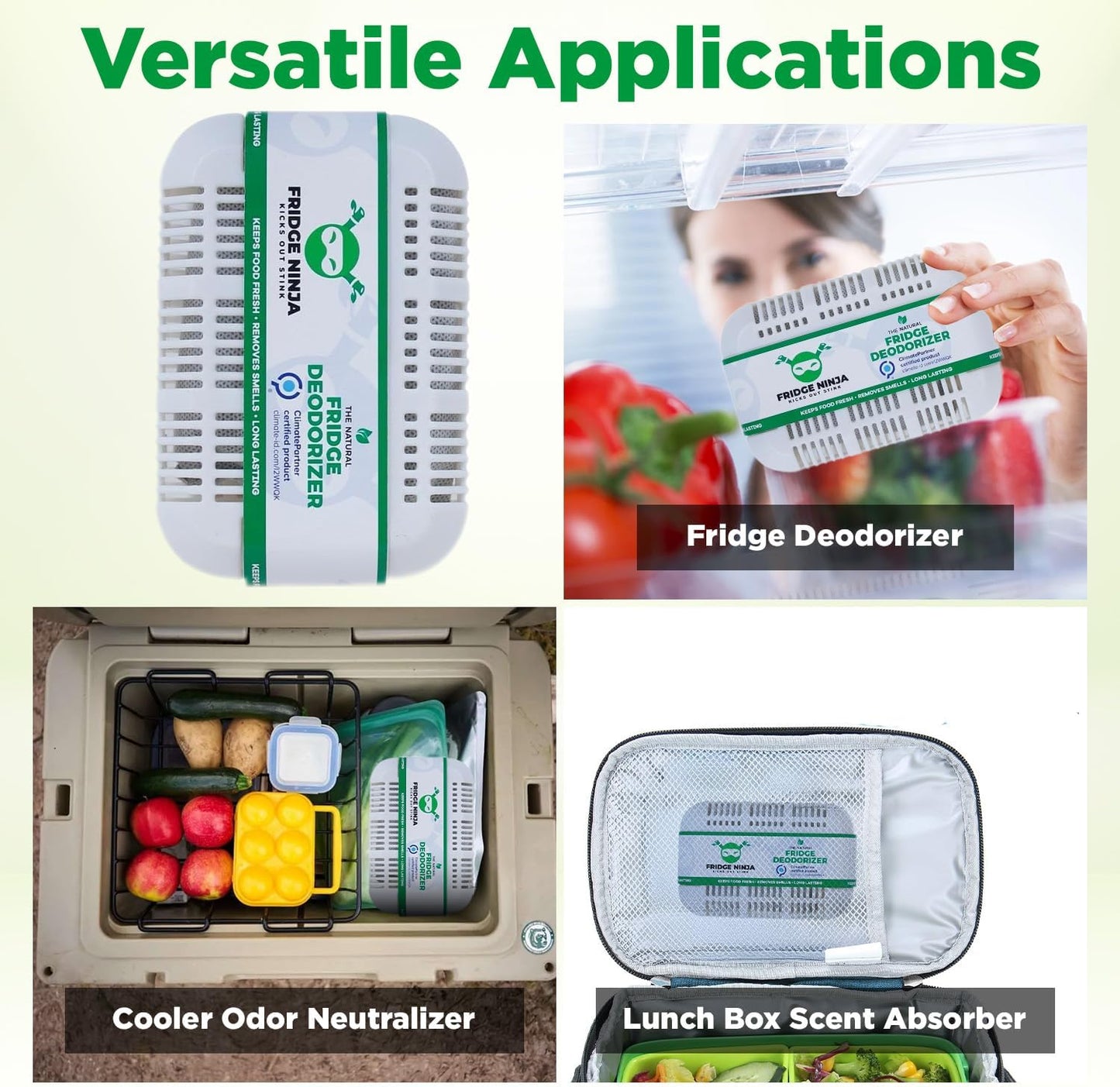 XL Pack of Refrigerator Deodorizer Odor Eliminator – Better than Baking Soda - Refrigerator and Fridge Smell Eliminator – Freezer Deodorizer Odor Eliminator for Refrigerators, Coolers, and Lunch Boxes