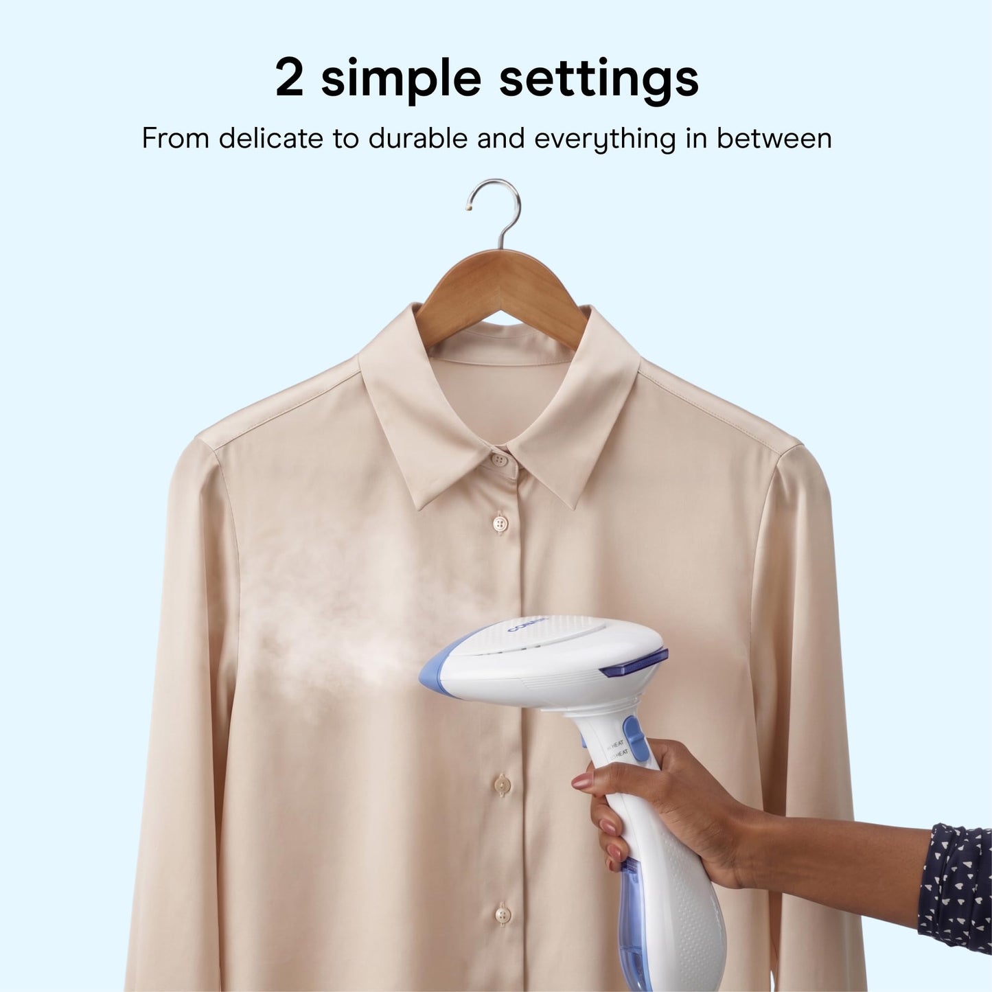 Conair Handheld Garment Steamer for Clothes, ExtremeSteam 1200W, Portable Handheld Design,White/Blue