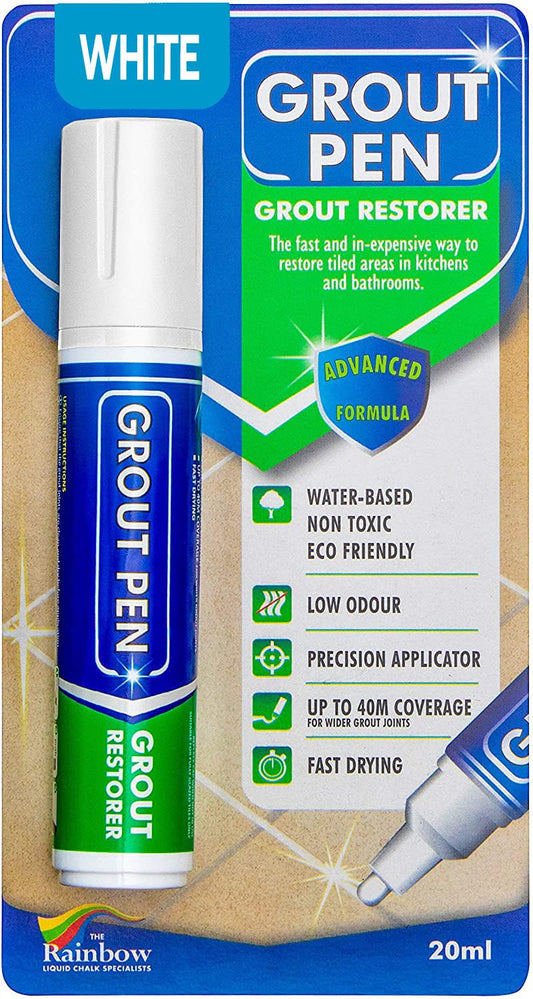 Grout Pen White Tile Paint Marker: Waterproof Grout Paint, Tile Grout Colorant and Sealer Pen