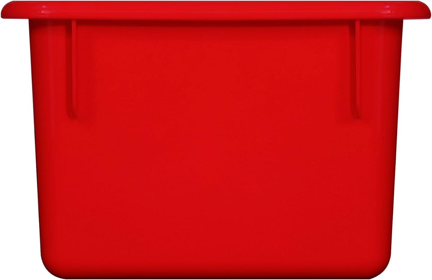 Wood Designs Cubby Storage Bin, Heavy Duty Plastic Containers for Kids Red Cubby Tray Set of 10