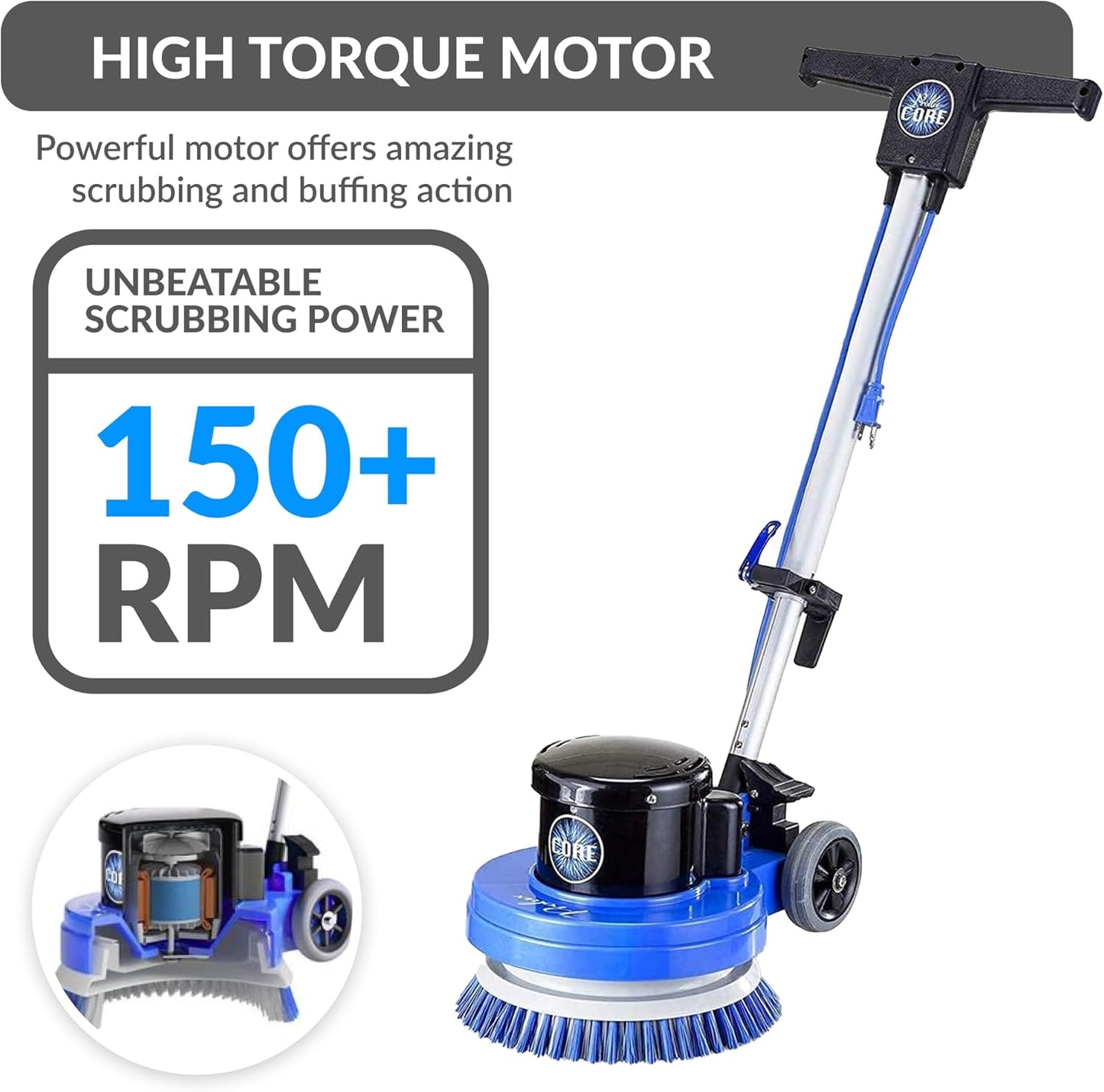 Prolux Core 13 inch Electric Floor Buffer Scrubber and Polisher Machine - All Floor Surfaces