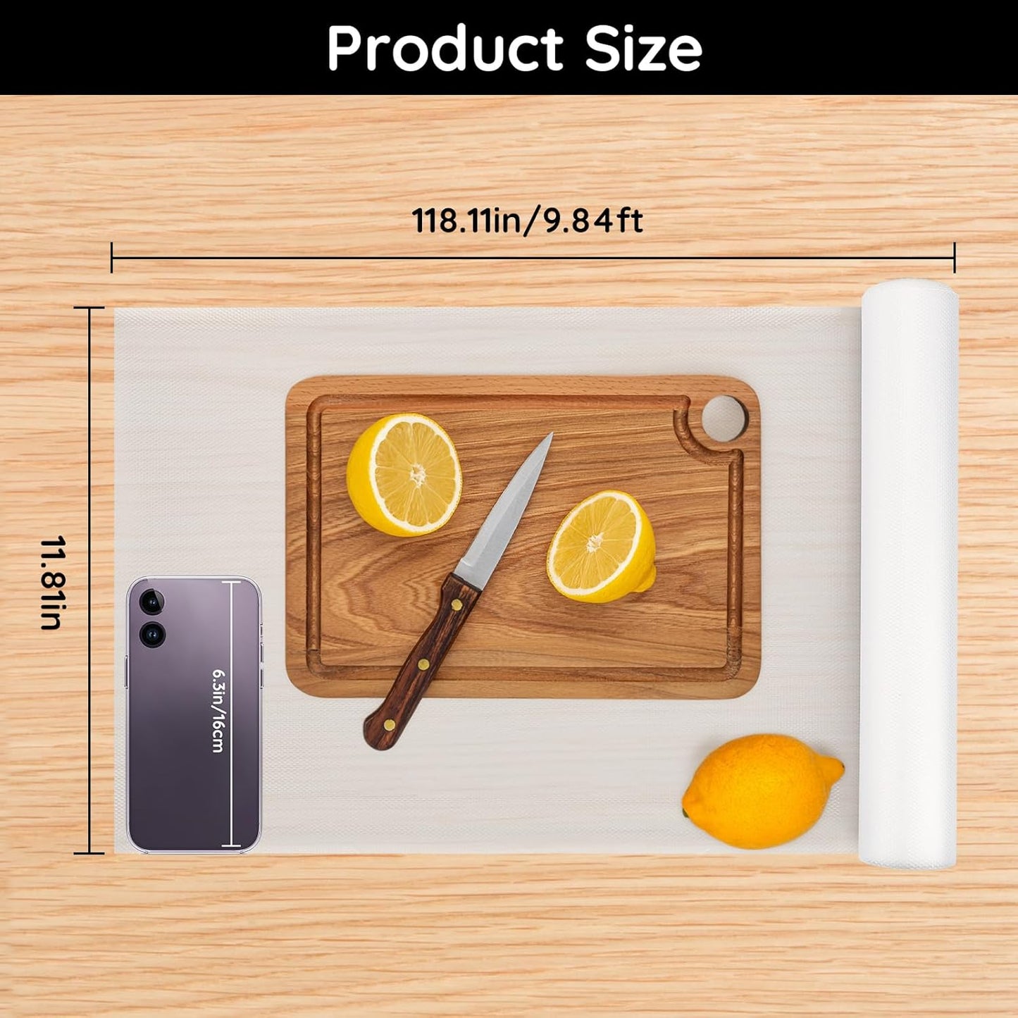 Kitchen Shelf Liner, 11.8" W x 118" L x 0.02" T, Cabinet Liners for Shelves Non Slip, Non-Adhesive for Home and Kitchen Cabinets, Drawer, Refrigerator, Dresser, Cupboard, RV (Argyle)