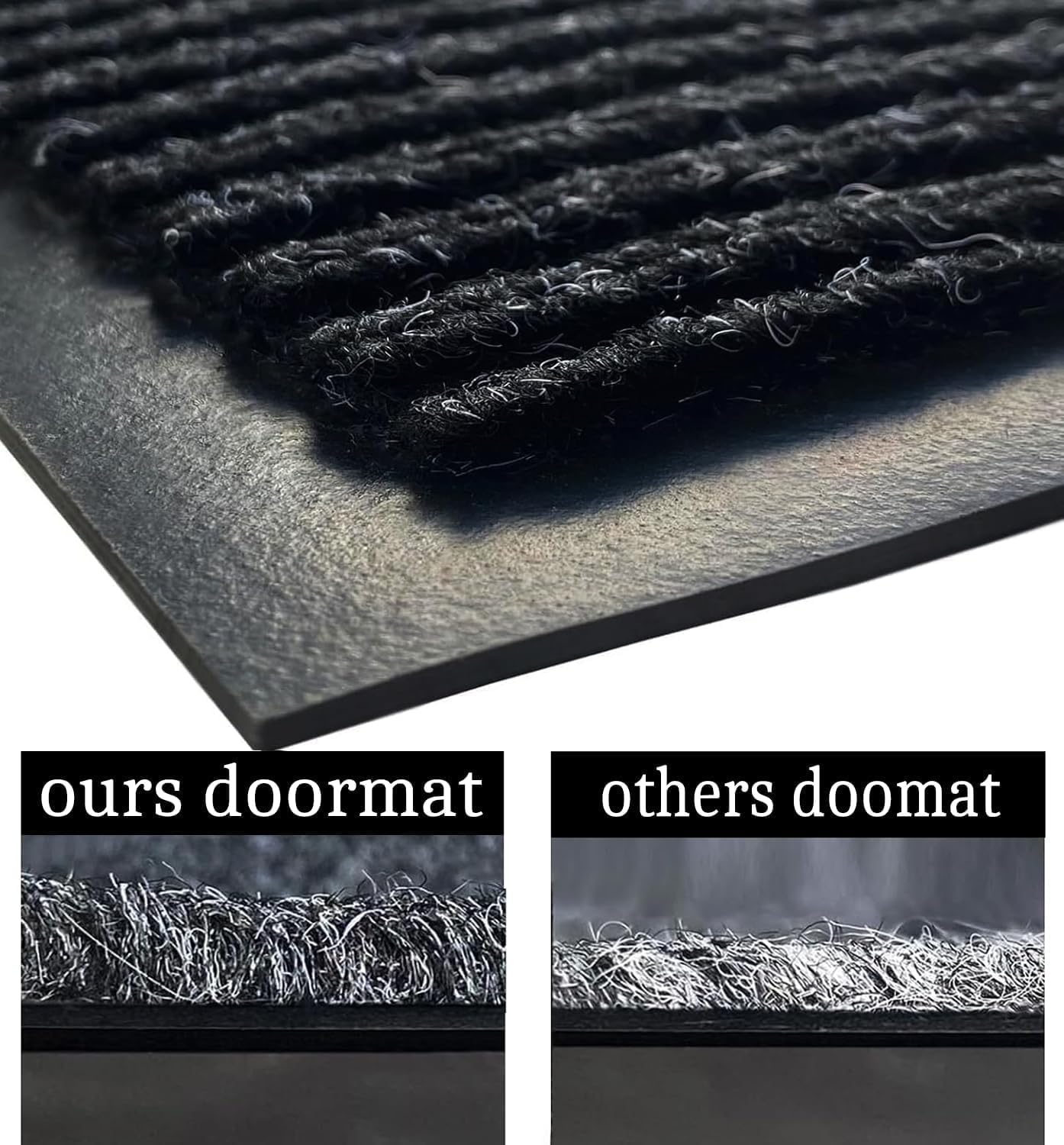 SRDDQLC Door Floor Mat Commercial Grade Large Size Heavy Duty Tough Entry Collection Slip Skid Entrance Mat with Rubber Backing Low Profile and Easy to Clean Indoor Outdoor Rug,3x6FT,Black