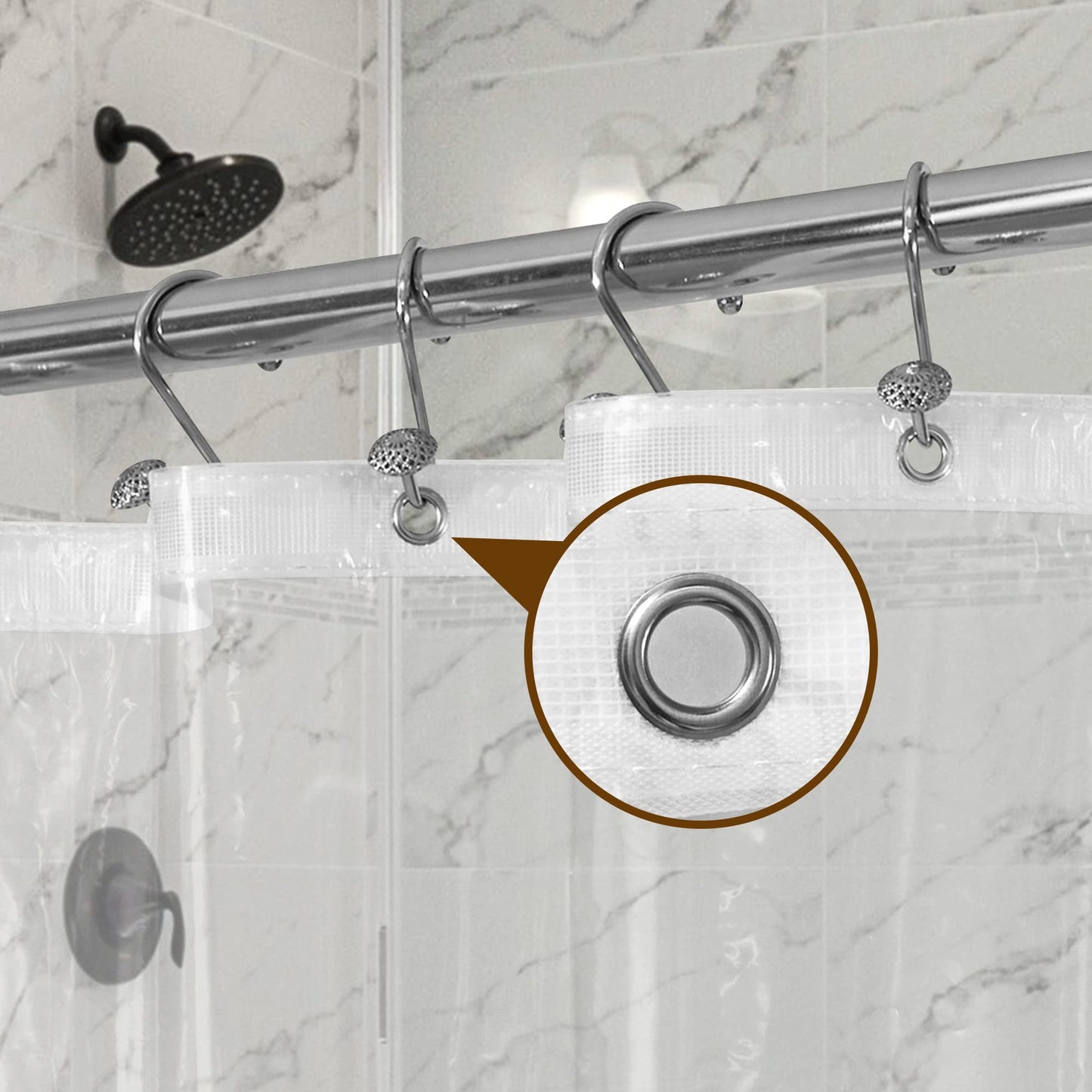 Barossa Design Premium Shower Curtain Liner Standard Size, Clear