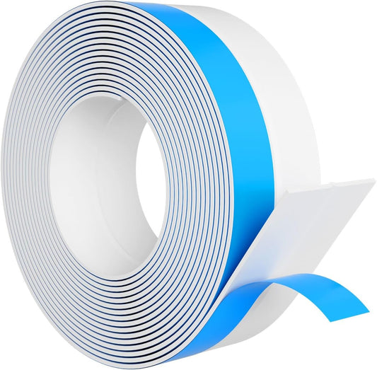 Weather Stripping Door Seal, Silicone Strip for Frame and Gaps Draft Stopper,Glass Shower Door Sweep, White, 20 Feet x 3 Inch