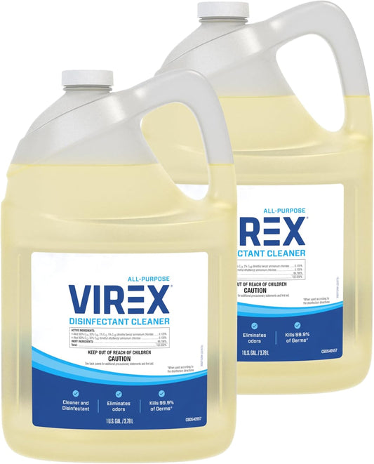 VIREX CBD540557 All Purpose Disinfectant Cleaner - Kills 99.9% of Germs and Eliminates Odors, Ready-to-Use Liquid Refill, Lemon Scent, 1-Gallon (Pack of 2)
