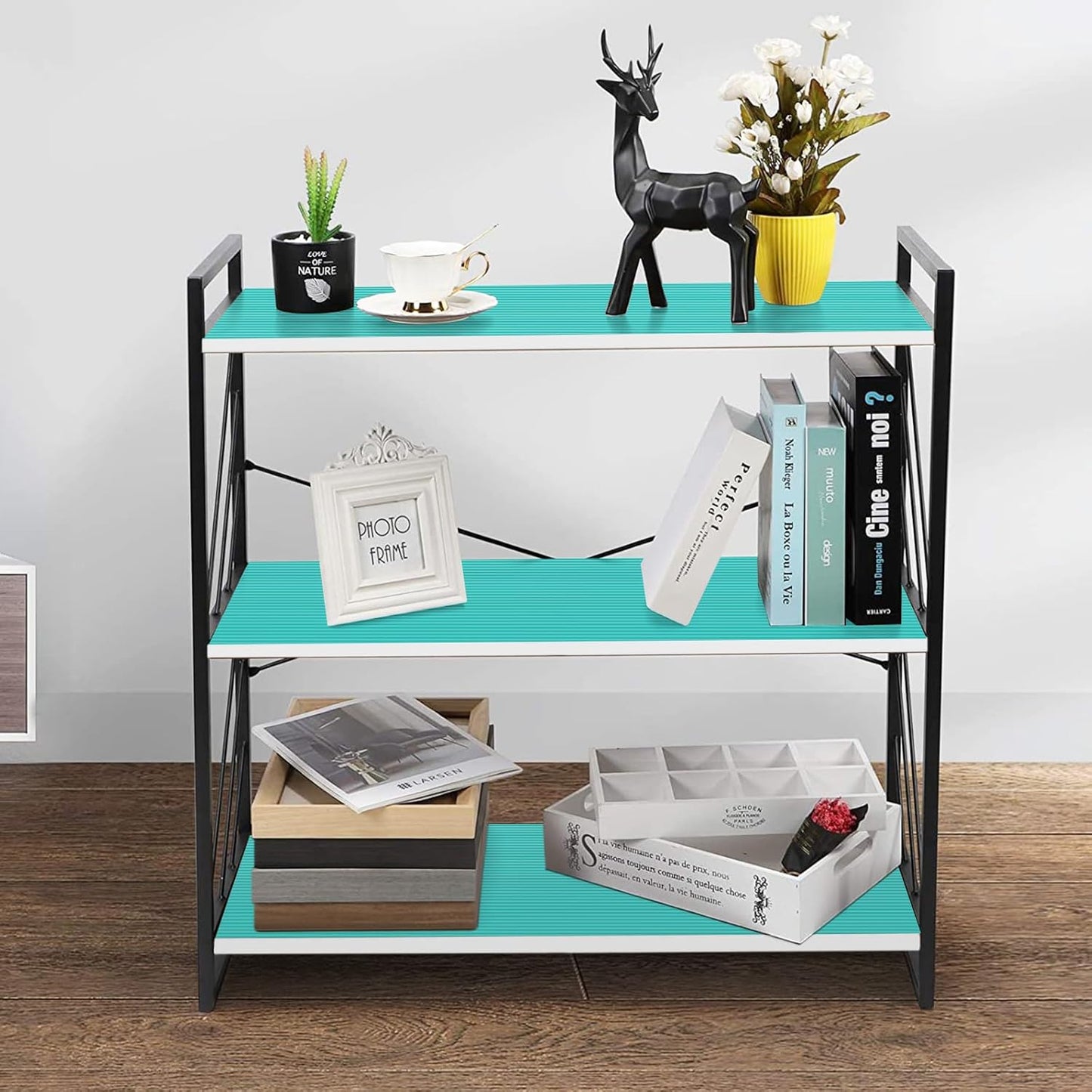 Shelf Liners for Kitchen Cabinets Drawer Liner Non Adhesive Cupboard Mat EVA Material Waterproof Refrigerator Mats Washable Fridge Liner for Cupboard and Desks Liner Blue 11.8 x 393.7 Inches