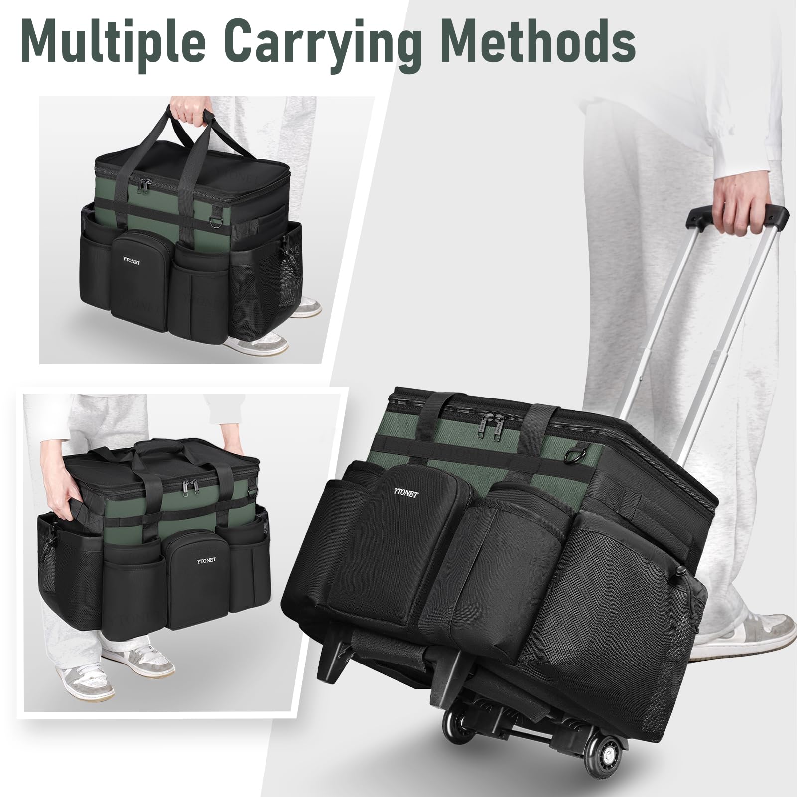 Ytonet Cleaning Caddy with Wheels, Extra Large Rolling Cleaning Caddy Bag