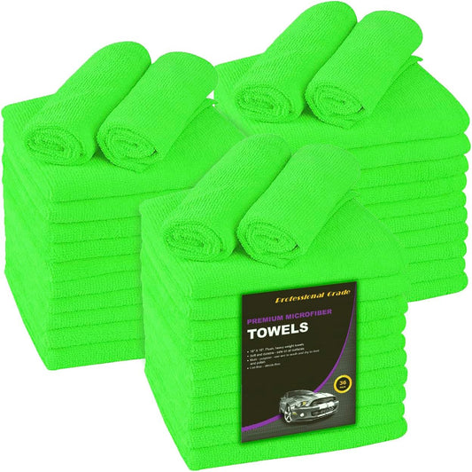 Blue Horizon Large Microfiber Cleaning Towels, 36-Pack Wash Cloths, Ultra Soft Plush Microfiber