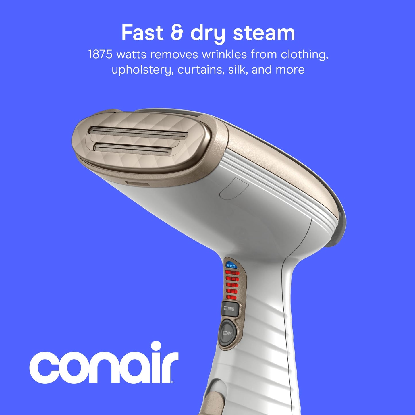 Conair Handheld Garment Steamer for Clothes, Turbo ExtremeSteam 1875W Fabric Steamer, Portable