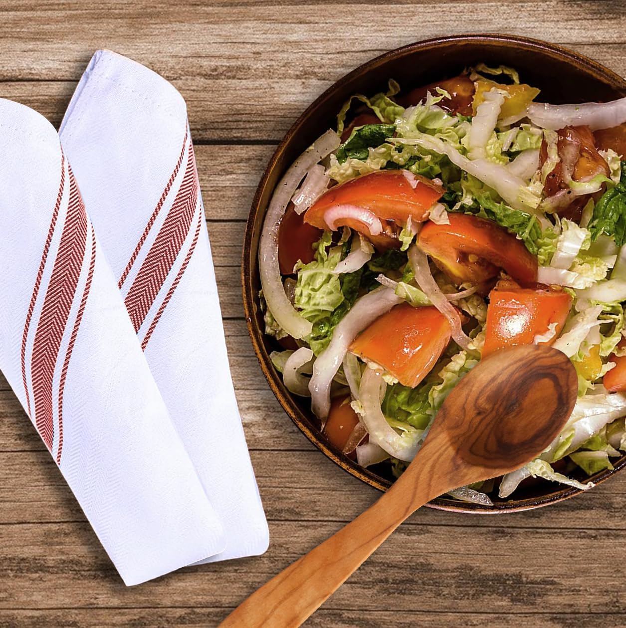 Dish Towels Set (Value Pack of 30) Size 15x25 Inch, 100% Cotton Soft & Absorbent Linen Kitchen Towels, Tea Towels, Reusable Cleaning Cloths for Household Cleaning (Red)