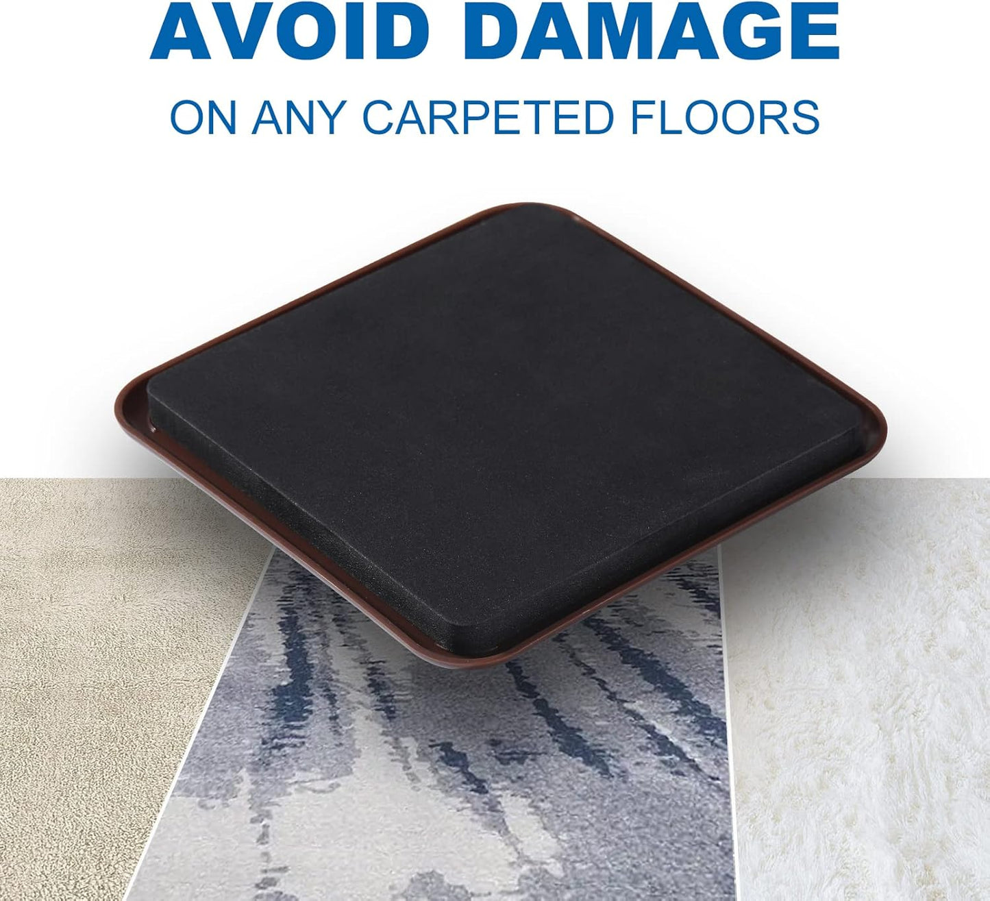 Furniture Sliders, 8pcs 4.7 inch Square Furniture Moving Kits Carpet Sliders for Moving Furniture, Heavy Duty Furniture Movers - Protect The Surface of Carpet, Easily Move Any Items!