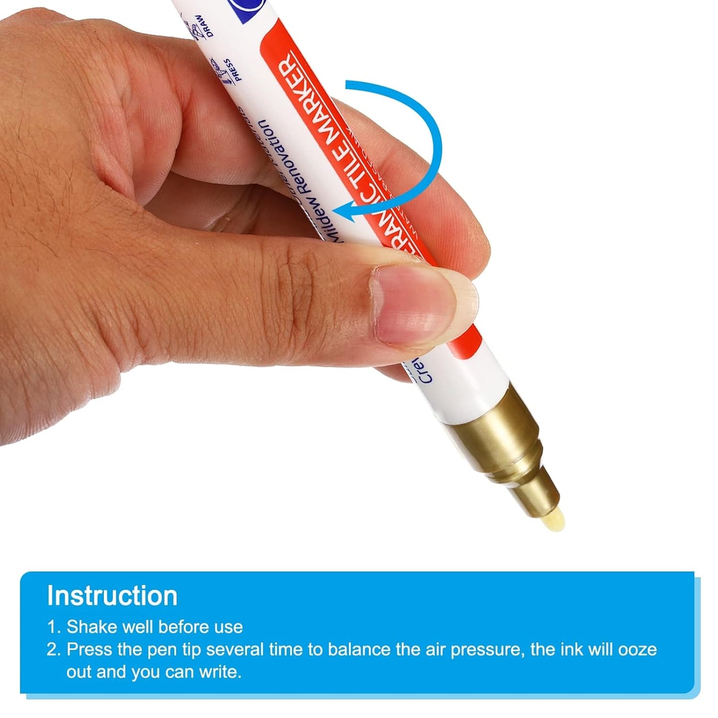 PATIKIL Grout Pen, 4 Pack Golden Tile Marker Waterproof Grout Sealer Pen Tile Repair Pens Paint Pens for Wall Floor Bathroom Kitchen Refresh