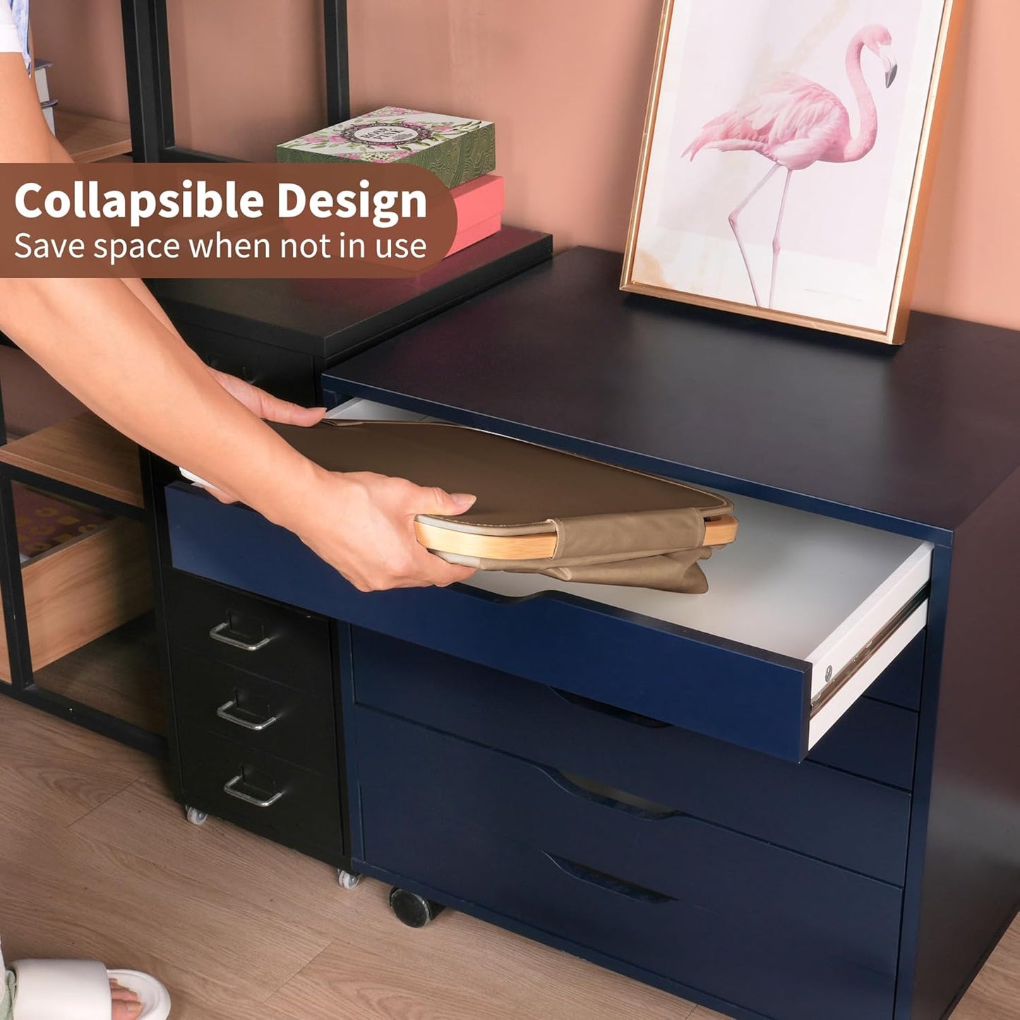 26 Gal Laundry Basket with Lid and Net Bag, Tall Laundry Hamper with Bamboo Handles, Aesthetic Dirty Clothes Bin for Laundry Room, Bathroom, Bedroom and Dorm, Brown