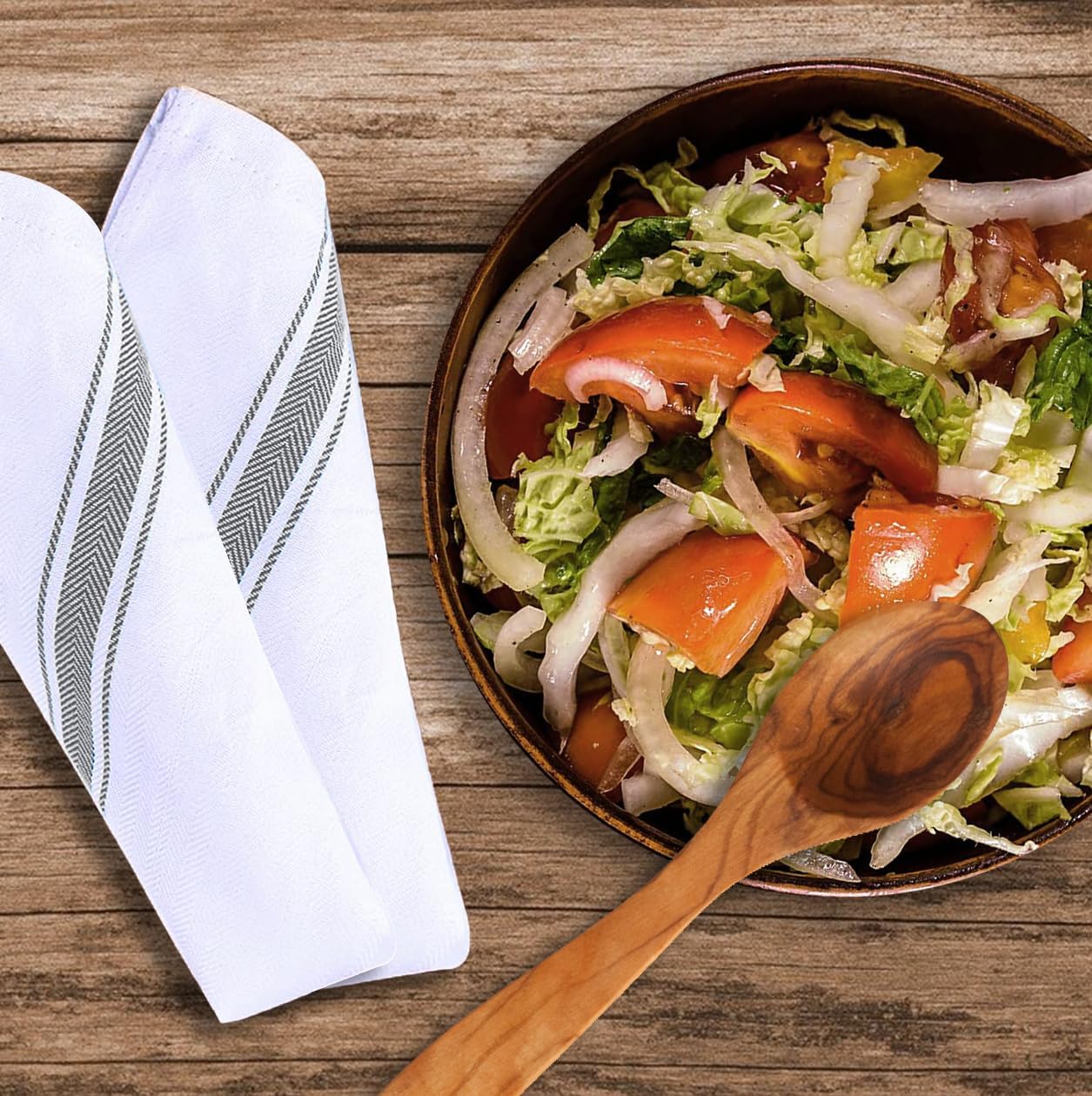 Dish Towels Set (Value Pack of 45) Size 15x25 Inch, 100% Cotton Soft & Absorbent Linen Kitchen Towels, Tea Towels, Reusable Cleaning Cloths for Household Cleaning (Grey)