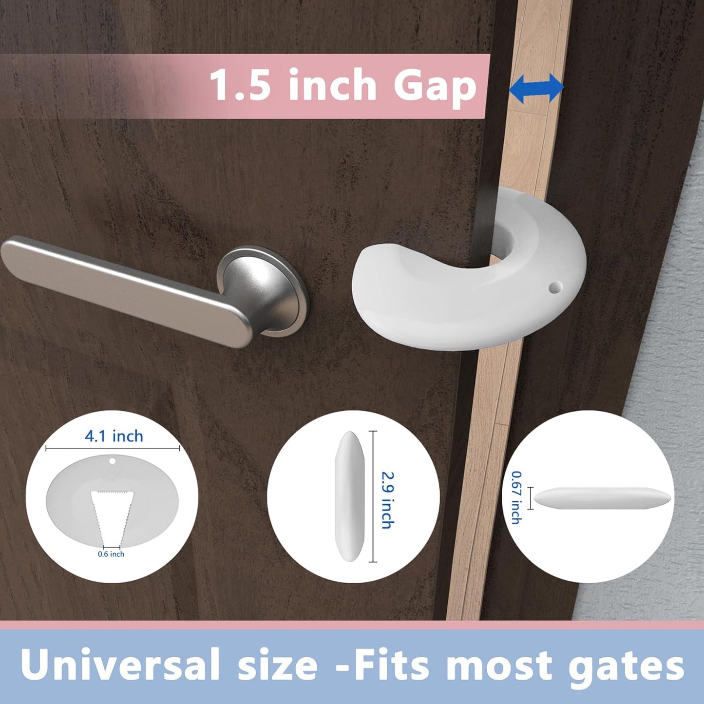 Door Pinch Guard and Door Slam Stopper, Durable Silicone Door Finger Pinch Guard, Prevents Finger Pinch Injuries, Slamming Doors, Door Safety for Kids, 2 Packs White Basic.