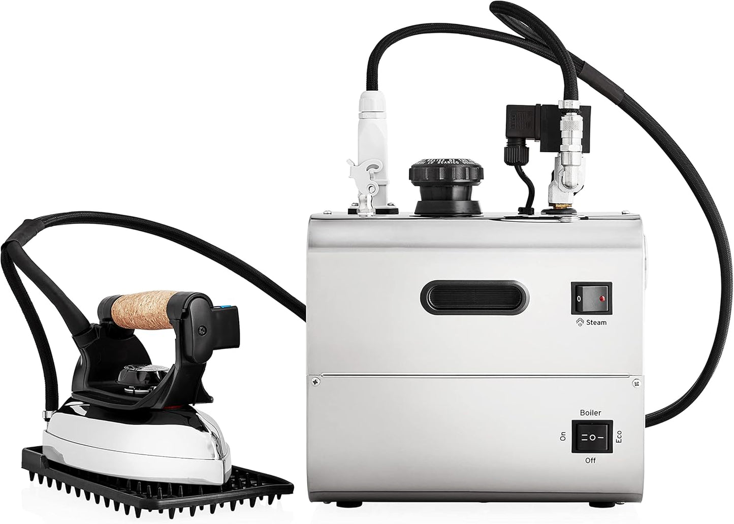 Reliable 5100IS/2100IR Professional Iron Station with Eco Mode, 120V, 2.2M Steam Hose, 2.2L Stainless Steel Boiler, Aluminium Soleplate, 1800W Total, Made in Italy