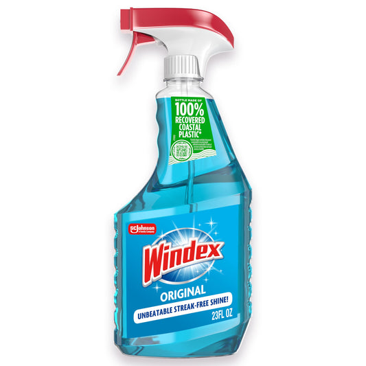 Windex Glass and Window Cleaner Spray Bottle, Packaging Designed to Prevent Leakage and Breaking