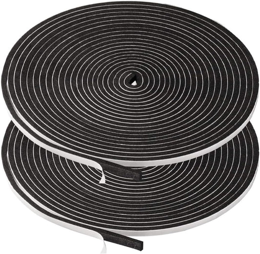 2 Rolls Weather Stripping,1/4 Inch Wide X 1/8 Inch Thick Foam Seal Tape High Density Foam Strip