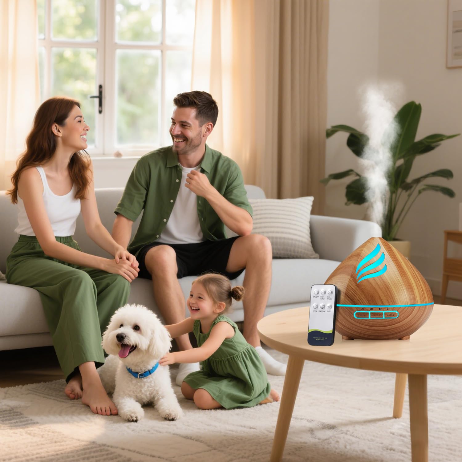500ML Essential Oil Scent Diffuser: Remote Control &14 Colors LED for Home