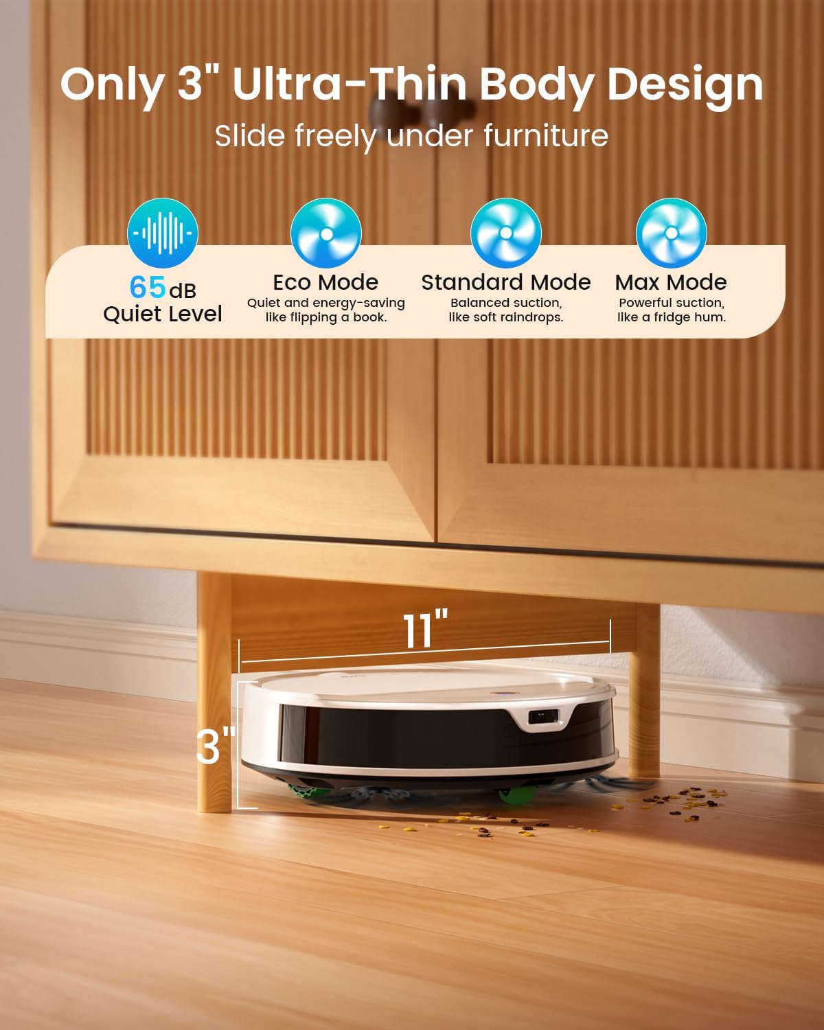 OKP Robot Vacuum and Mop Combo K5 Ultra Small Robotic Cleaner with ToF LiDAR Navigation, 6000pa Suction, WiFi/App/Alexa Control, 170min Runtime, 500ML Dust Box, Ideal for Pet Hair and Home