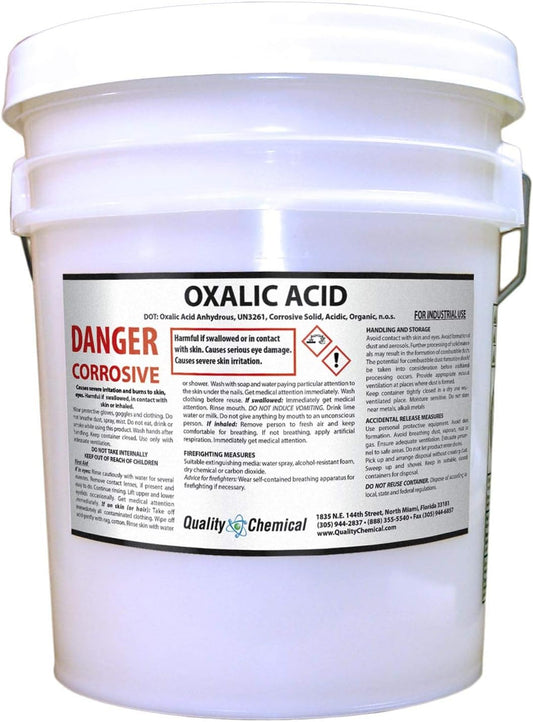 Oxalic Acid - 99.6% - 40 lb. PAIL (C2H2O4) - Metal Cleaning- Rust Removal, Wood Bleaching & Stain Remover and More!