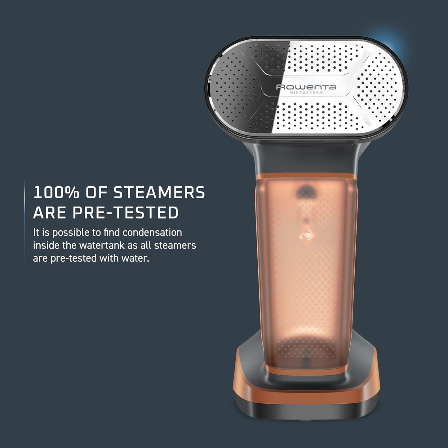 Rowenta Iron Steamer for Clothes, 3in1 Hand Held Steamers, Clothing Steamer, Ironing, Lint Remover, 7.1 Oz Tank, 1875 Watts, Auto-Off, Black & Copper, DR8855