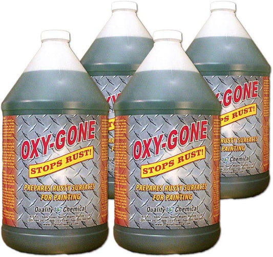 Quality Chemical Oxy-Gone Rust Remover and Metal Treatment - Rust Reformer, Rust Remover, Metal Rust Remover, Rust Neutralizer for Metal, Rust Converter, Remover, Rust Remover - 128 oz (Pack of 4)