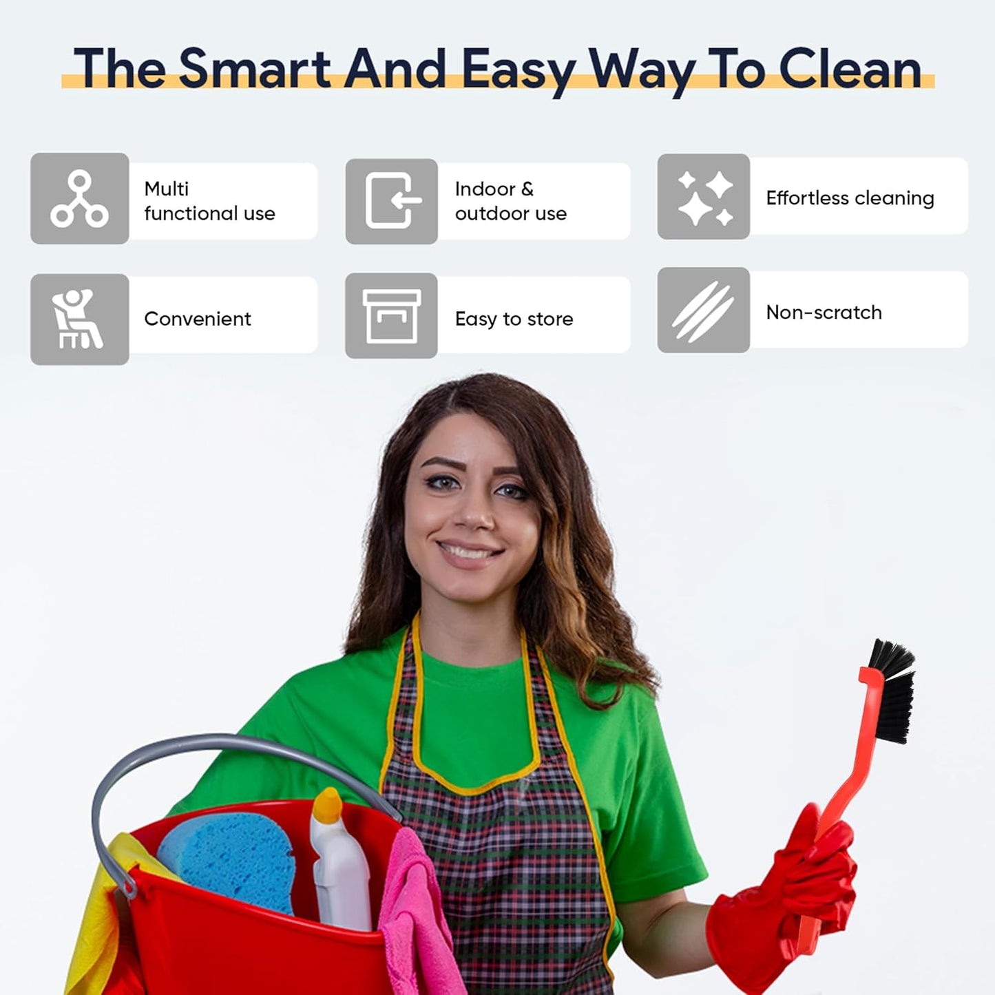 Handheld Grout Brush, Small Scrub Brush for Cleaning Shower Tiles, Crevices, Detail Cleaning Brush for Bathroom, Grout Cleaner Brush for Cleaning Dirt, Grime, Stiff Bristle Scrubber by Foxtrot Living