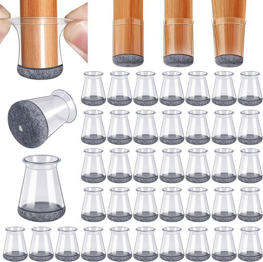 40 Pack Extra Small Chair Leg Floor Protectors Silicone Covers to Protect Floors Universal XS Clear