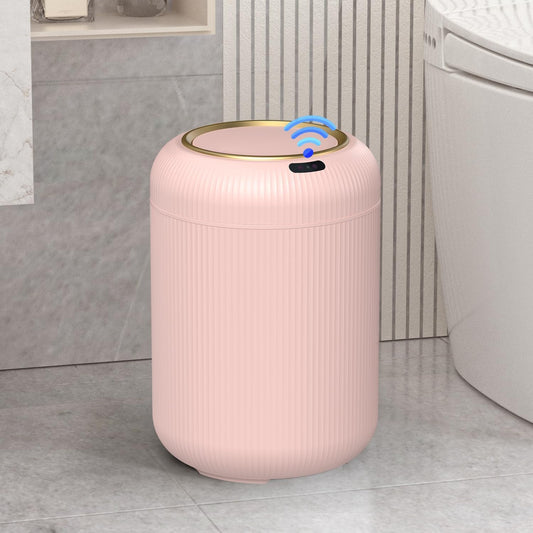 Smart Bathroom Trash Can with Lid，3 Gallon Bathroom Garbage Can Automatic Touchless，Motion Sensor Trashcan, Baby Diaper Trash Bin, Mini Pink Waste Basket for Bedroom, Kitchen, Restroom, Office