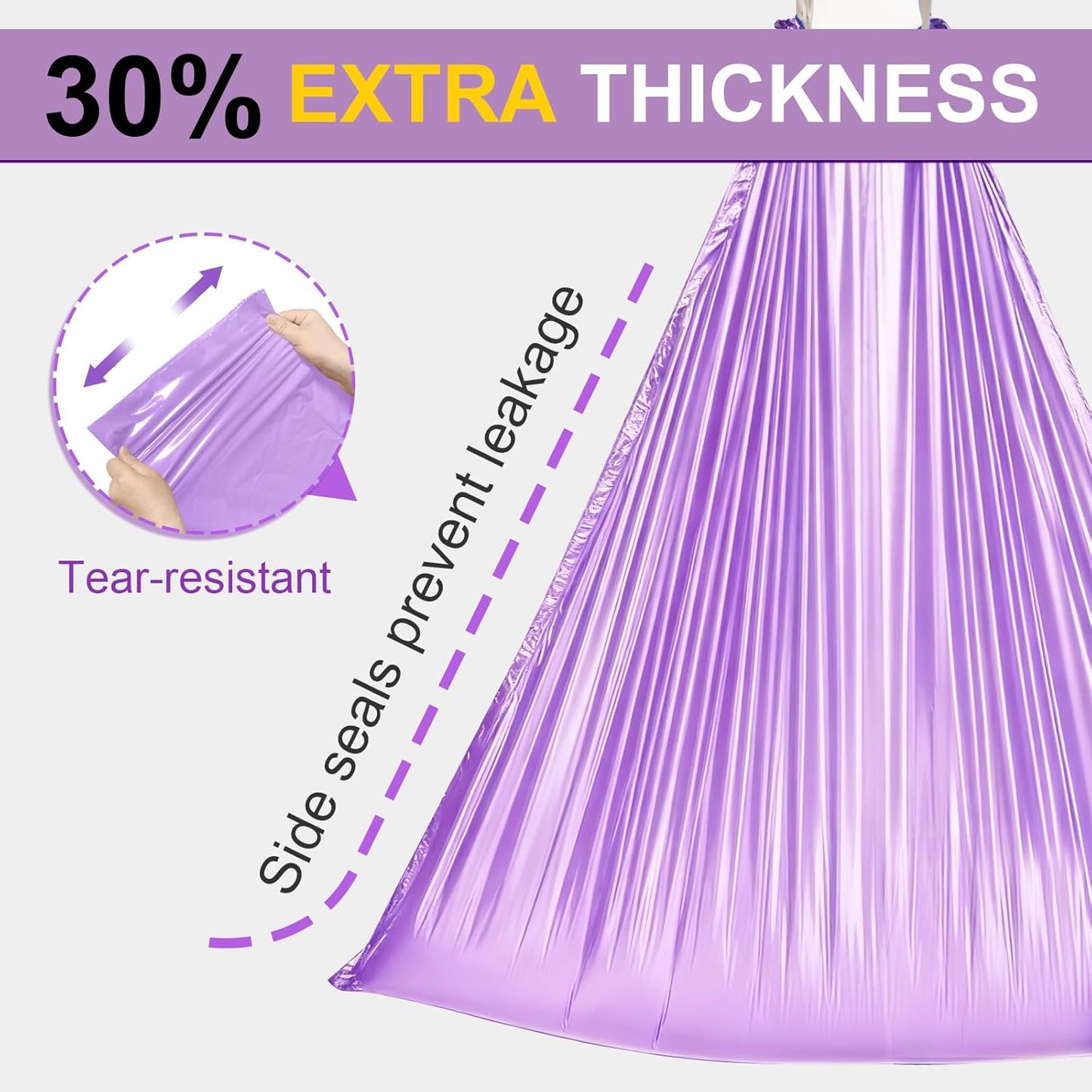 100 Commode Liners for Bedside Commode, Thickness Leakproof Disposable Portable Toilet Bags, Plant Scented Potty Liners, Potty Bags for Portable Toilet Fit All Standard Toilet Chair Bucket