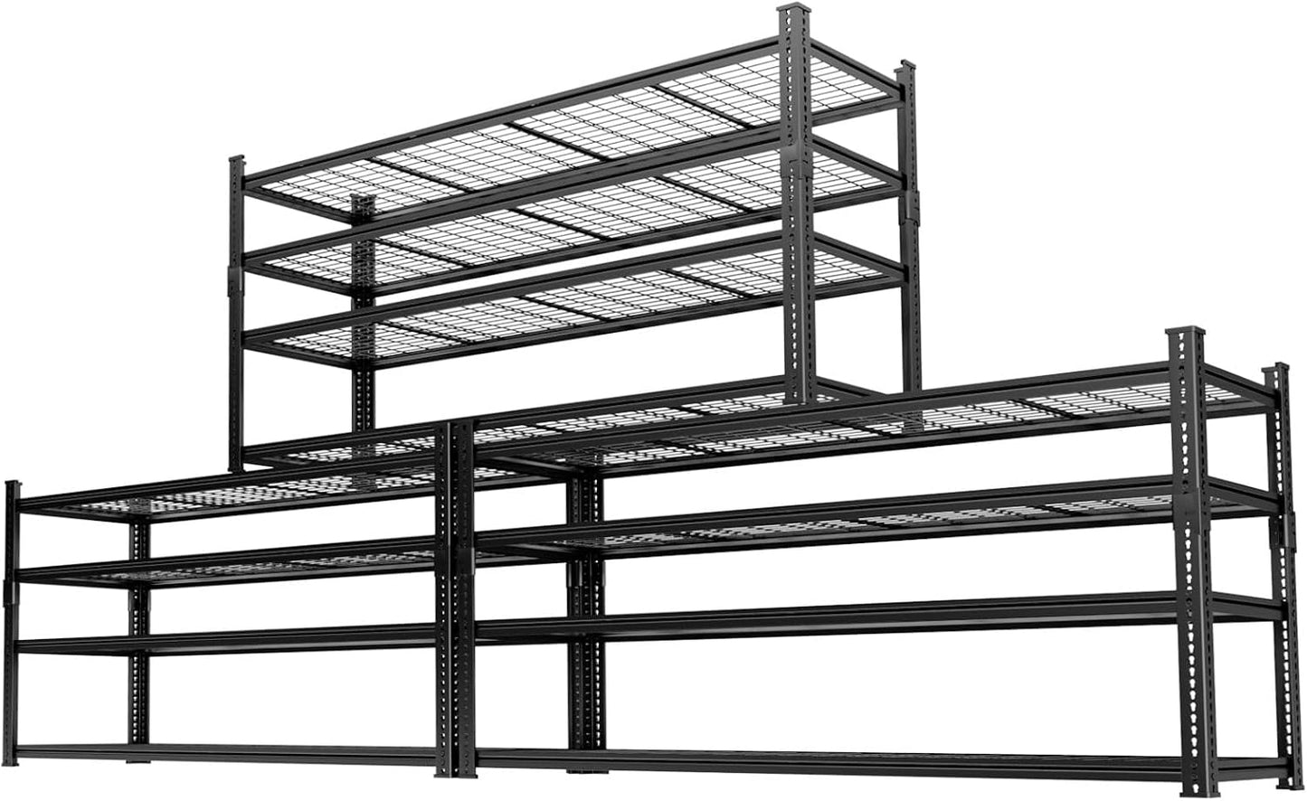 Storage Shelves Heavy Duty 3 PCS, 60"L x 24"W x 60"H Garage Wire Shelving Unit Loads 2640LBS, 4-tier Adjustable Metal Industrial Utility Shelf Rack for Kitchen, Laundry, Pantry, Warehouse, Basement