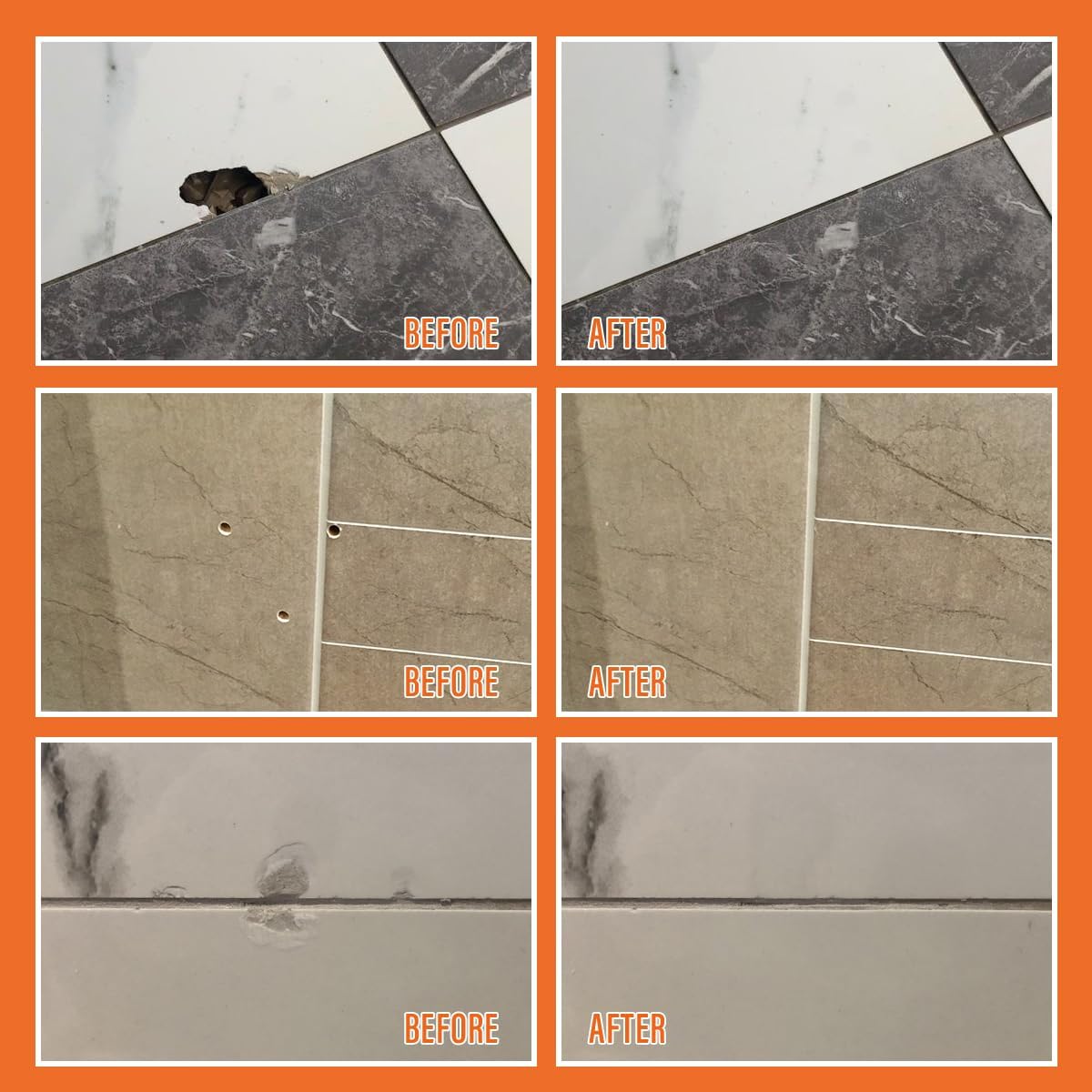 Tile Repair Kit, Ceramic Tile Repair Kit(Color Match), Porcelain Tile Chip Repair Kit with Super Strong Adhesion, Floor Tile Crack Repair Filler for Chips, Holes on Porcelain, Ceramic, Acrylic