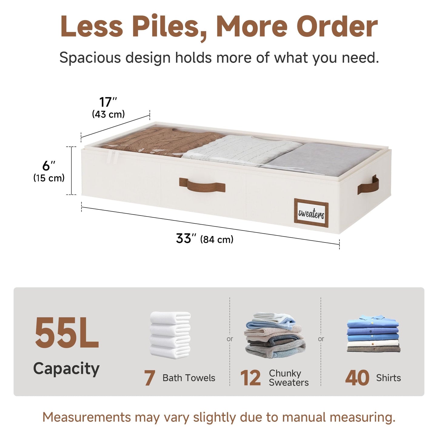 StorageWorks 6 Inch Low Profile Under Bed Storage Containers with Clear Lid