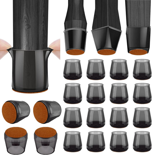 BALEINE 16 Pack Silicone Chair Leg Floor Protectors, Stool Leg Protectors Cap, Non-Slip Chair Leg