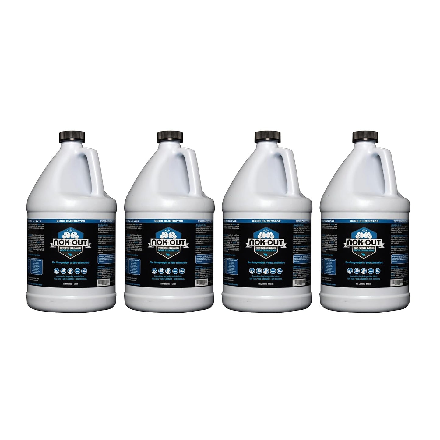 NOK OUT Odor Remover, Pet Deodorizer and Cleaning Spray, Made in the USA, 1 Gallon, 4-Pack