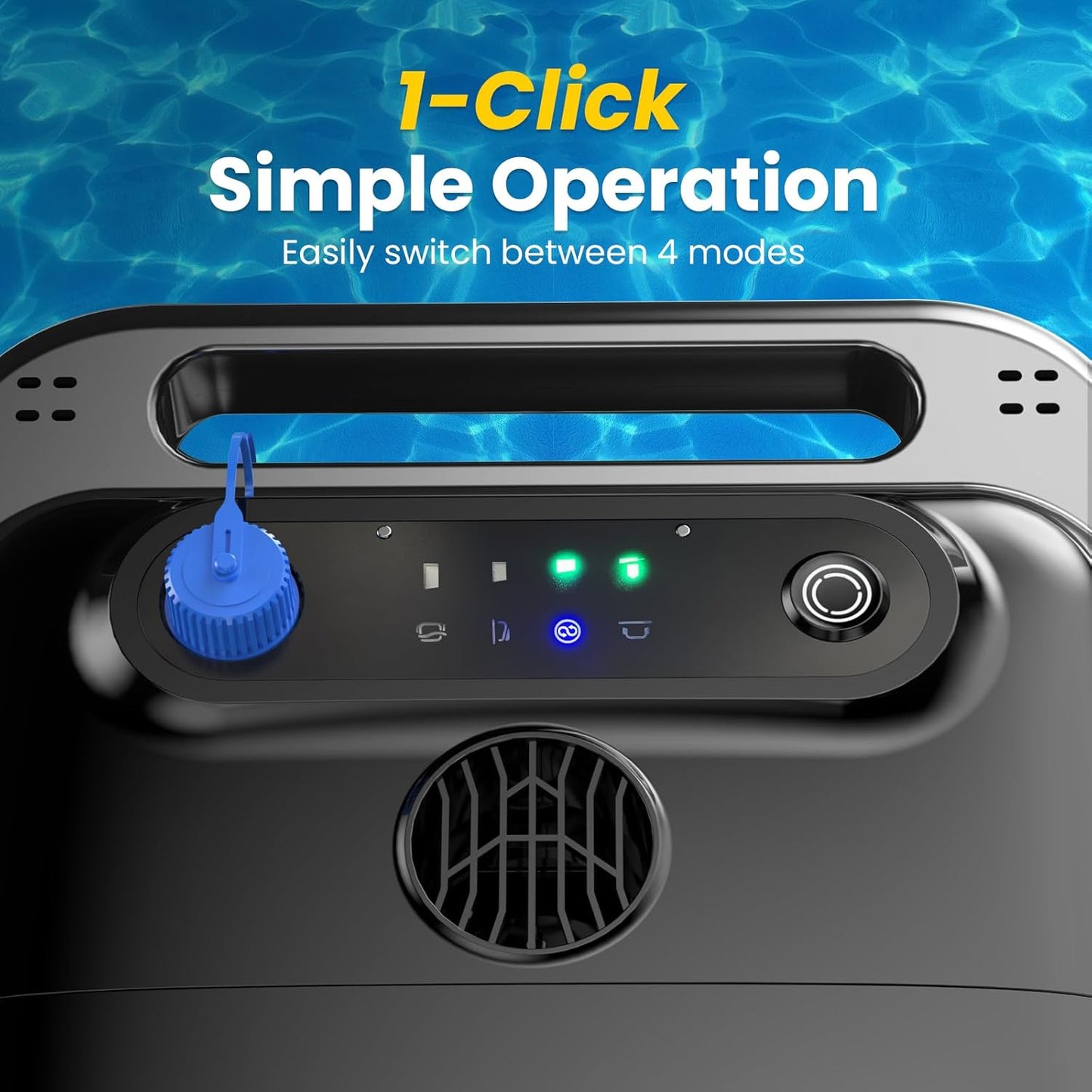 Y50S Robotic Pool Cleaner, Upgraded Motor, Powerful Wall-Climbing with Scrubber Brushes, Smart Path Navigation, Cordless Pool Vacuum for Inground Pools up to 2000 Sq.ft (Night)