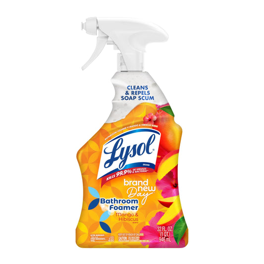LYSOL Bathroom Cleaner Spray, Mango & Hibiscus Scent, 32oz