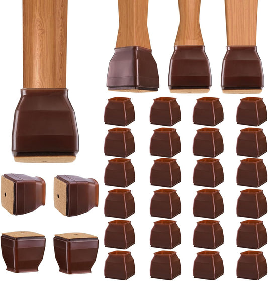 BALEINE 24 Pack Silicone Chair Leg Floor Protectors, Stool Leg Protectors Cap, Non-Slip Chair Leg