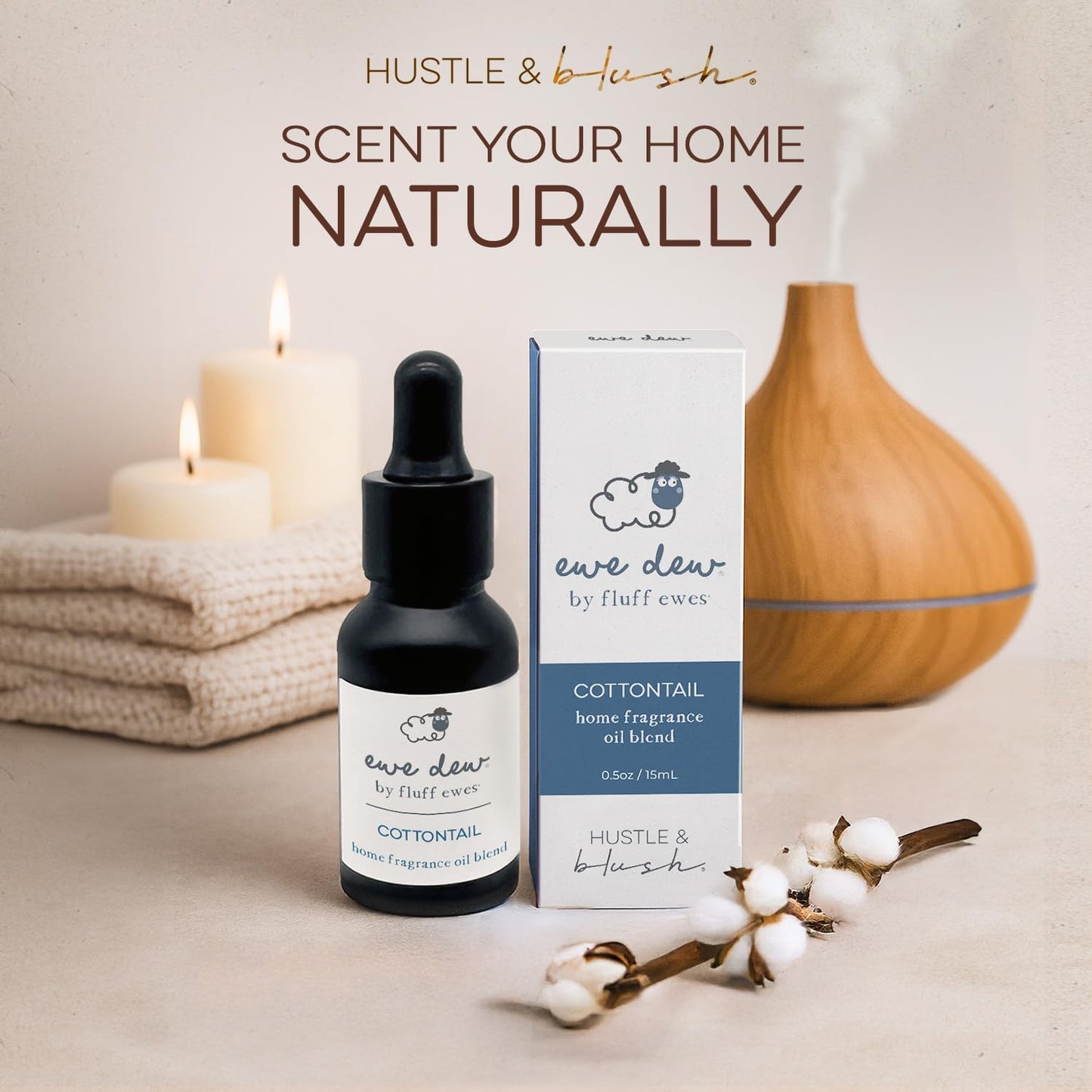 Laundry Essential Oils for Dryer Balls 15ml Cottontail - Blend of Laundry Fragrance Oil and Essential Oils for Laundry Wool Balls, Essential Oil for Laundry Diffusers and Candle Making Scents