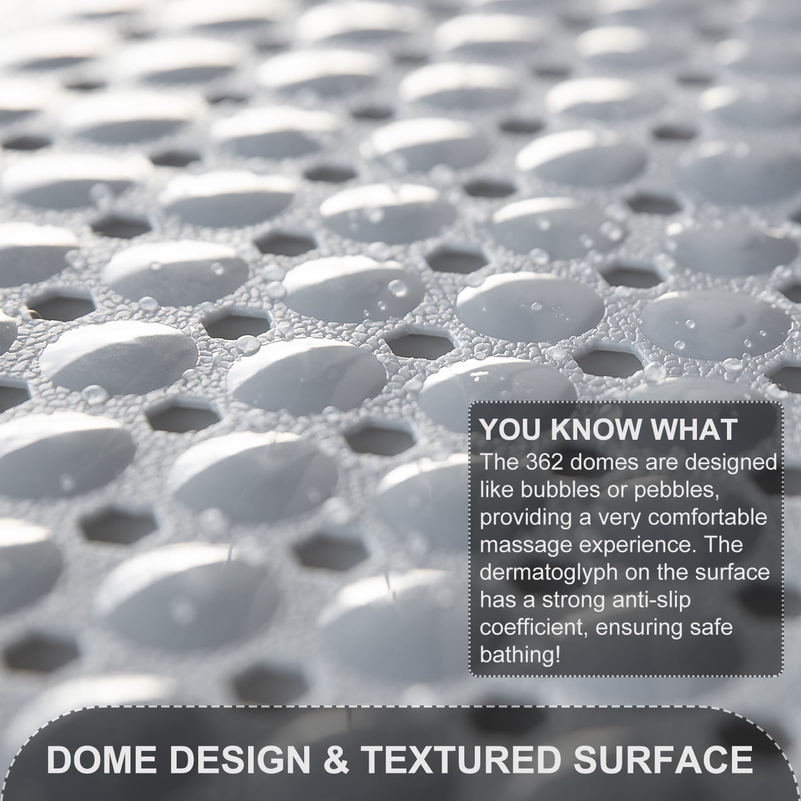 TEESHLY Bath Tub and Shower Mats, Non Slip 40 x 16 Inch Extra Large Bathtub Mat, Machine Washable